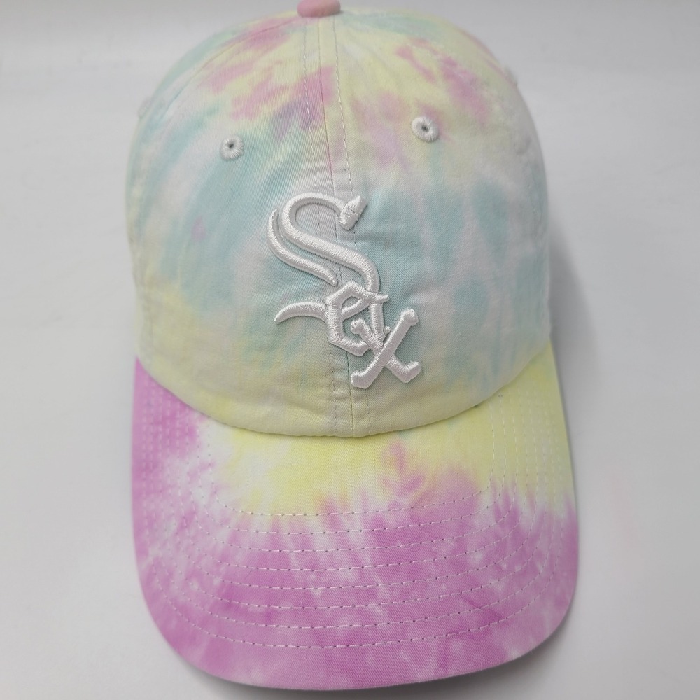 Women Chicago White Sox Hat Strapback 47 Brand Clean Up Pastel Tie Dye MLB Logo